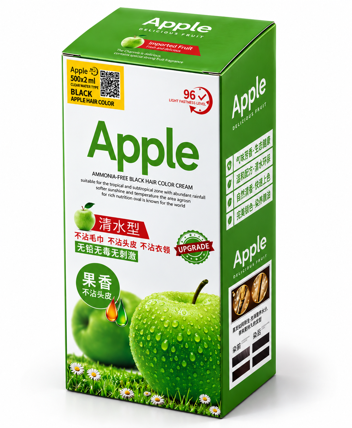 glossy green apple hair color box