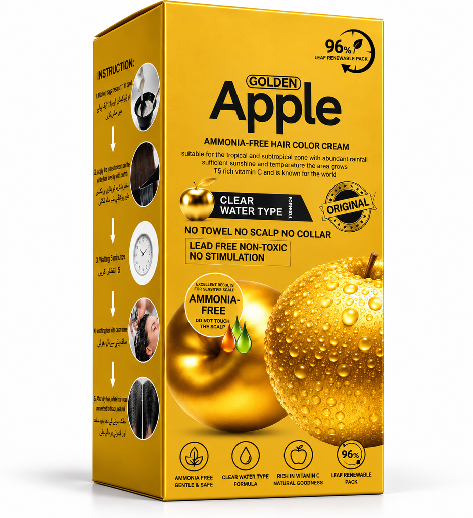 golden apple hair color packaging mockup